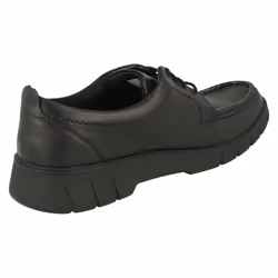 Boys Clarks Lace Up Moccasin Shoes Branch Lace Y - Black, UK 3 Child