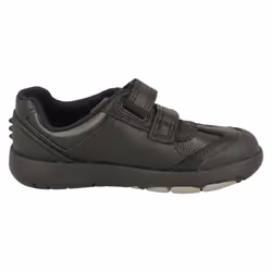 Boys Clarks Dinosaur Detailed School Shoes Rex Stride T - Black Leather - UK Size 7.5E - EU Size 25 - US Size 8N - Black, UK 13.5 Child