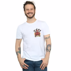 Marvel Mens Spider-Man Tattoo Breast Print T-Shirt - XXL, White