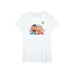 Disney Womens/Ladies Toy Story 4 Mr And Mrs Potato Head Cotton Boyfriend T-Shirt - M, White