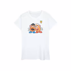 Disney Womens/Ladies Toy Story 4 Mr And Mrs Potato Head Cotton Boyfriend T-Shirt - L, White