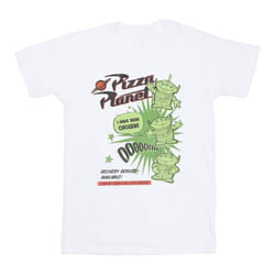 Disney Boys Toy Story 4 Pizza Planet Little Green Men T-Shirt - 9-11 Years, White
