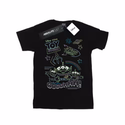 Disney Mens Toy Story Neon Little Green Men T-Shirt - XL, Black