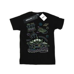 Disney Mens Toy Story Neon Little Green Men T-Shirt - XL, Black