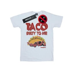 Marvel Mens Deadpool Taco Dirty To Me T-Shirt - XXL, White