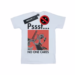 Marvel Mens Deadpool No One Cares T-Shirt - L, White