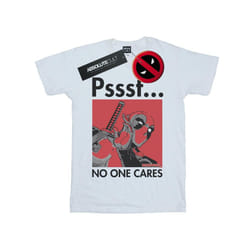Marvel Mens Deadpool No One Cares T-Shirt - XXL, White