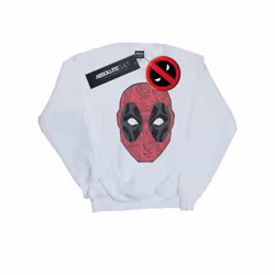 Marvel Mens Deadpool Head Of Roses Sweatshirt - XXL, White