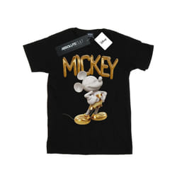 Disney Mens Mickey Mouse Gold Statue T-Shirt - XXL, Black