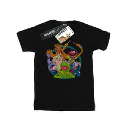 Disney Mens The Muppets Group Circle T-Shirt - S, Black