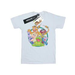 Disney Mens The Muppets Group Circle T-Shirt - L, White