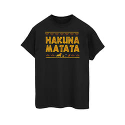 Disney Womens/Ladies The Lion King Hakuna Matata Cotton Boyfriend T-Shirt - S, Black