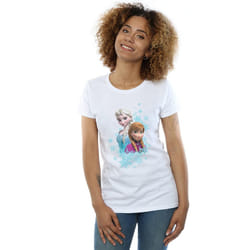 Disney Womens/Ladies Frozen Elsa And Anna Sisters Cotton T-Shirt - S, White
