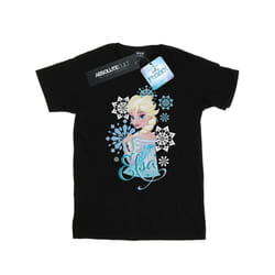 Disney Mens Frozen Elsa Snowflakes T-Shirt - XXL, Black