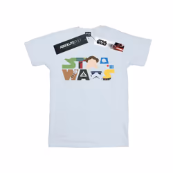 Star Wars Mens Character Logo T-Shirt - XL, White
