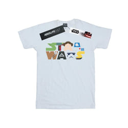 Star Wars Mens Character Logo T-Shirt - XL, White