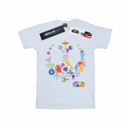 Star Wars Mens Silhouette Collage T-Shirt - L, White