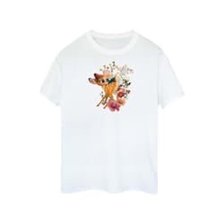 Disney Womens/Ladies Bambi Meadow Cotton Boyfriend T-Shirt - L, White