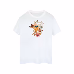Disney Womens/Ladies Bambi Meadow Cotton Boyfriend T-Shirt - XXL, White