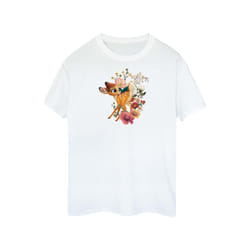 Disney Womens/Ladies Bambi Meadow Cotton Boyfriend T-Shirt - XXL, White