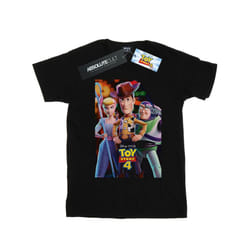 Disney Mens Toy Story 4 Buzz Woody And Bo Peep Poster T-Shirt - XXL, Black
