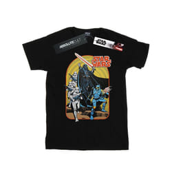 Star Wars Mens Vintage Comic Scene T-Shirt - S, Black