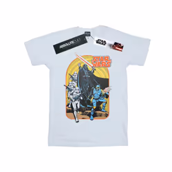 Star Wars Mens Vintage Comic Scene T-Shirt - L, White