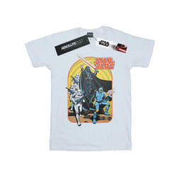 Star Wars Mens Vintage Comic Scene T-Shirt - L, White