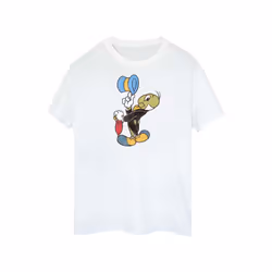 Disney Womens/Ladies Pinocchio Jiminy Cricket Cotton T-Shirt - XL, White