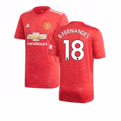 2020-2021 Man Utd Adidas Home Football Shirt (B.FERNANDES 18) - XL
