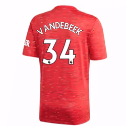 2020-2021 Man Utd Adidas Home Football Shirt (Kids) (VAN DE BEEK 34) - XXL
