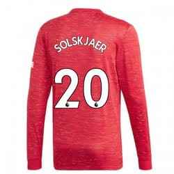 2020-2021 Man Utd Adidas Home Long Sleeve Shirt (SOLSKJAER 20) - M