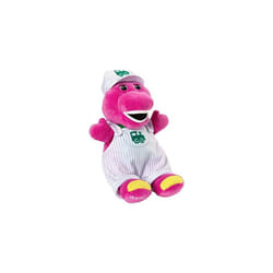 DIS Barney dinosaur Soft Plush Toy as Train conductor with Train