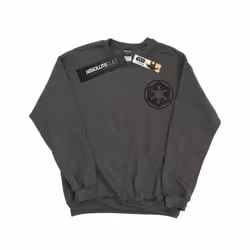 Star Wars Mens The Mandalorian Galactic Empire Insignia Breast Print Sweatshirt - L, Charcoal