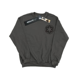 Star Wars Mens The Mandalorian Galactic Empire Insignia Breast Print Sweatshirt - L, Charcoal