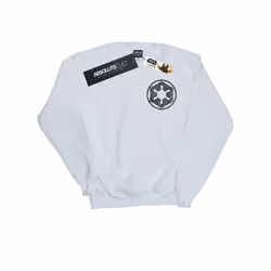 Star Wars Mens The Mandalorian Galactic Empire Insignia Breast Print Sweatshirt - L, White