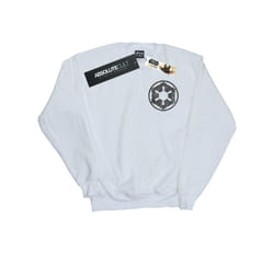 Star Wars Mens The Mandalorian Galactic Empire Insignia Breast Print Sweatshirt - L, White