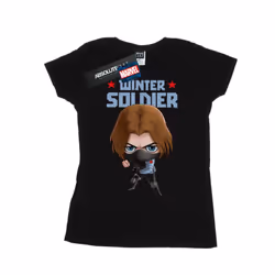 Marvel Womens/Ladies Winter Soldier Bucky Toon Cotton T-Shirt - M, Black