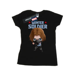 Marvel Womens/Ladies Winter Soldier Bucky Toon Cotton T-Shirt - M, Black