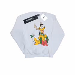 Disney Girls Pluto Christmas Reindeer Sweatshirt - 12-13 Years, White