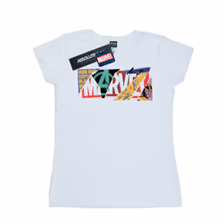 Marvel Womens/Ladies Collage Logo Cotton T-Shirt - XXL, White