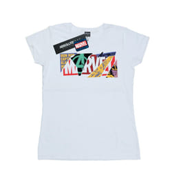 Marvel Womens/Ladies Collage Logo Cotton T-Shirt - XXL, White