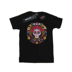 Disney Mens Coco Embroidered Skull Print T-Shirt - XL, Black
