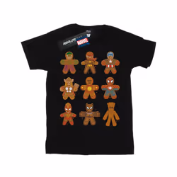 Marvel Mens Avengers Christmas Gingerbread T-Shirt - 4XL, Black