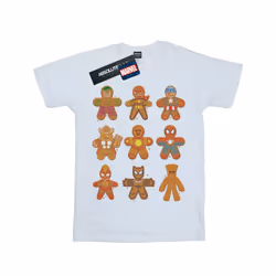 Marvel Mens Avengers Christmas Gingerbread T-Shirt - S, White