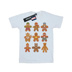 Marvel Mens Avengers Christmas Gingerbread T-Shirt - S, White
