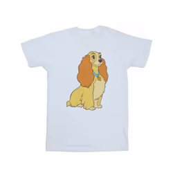 Disney Womens/Ladies Lady And The Tramp Lady Spaghetti Heart Cotton Boyfriend T-Shirt - M, White