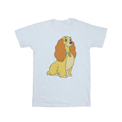 Disney Womens/Ladies Lady And The Tramp Lady Spaghetti Heart Cotton Boyfriend T-Shirt - L, White