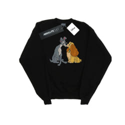 Disney Mens Lady And The Tramp Distressed Kiss Sweatshirt - M, Black