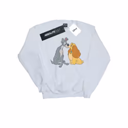 Disney Mens Lady And The Tramp Distressed Kiss Sweatshirt - M, White